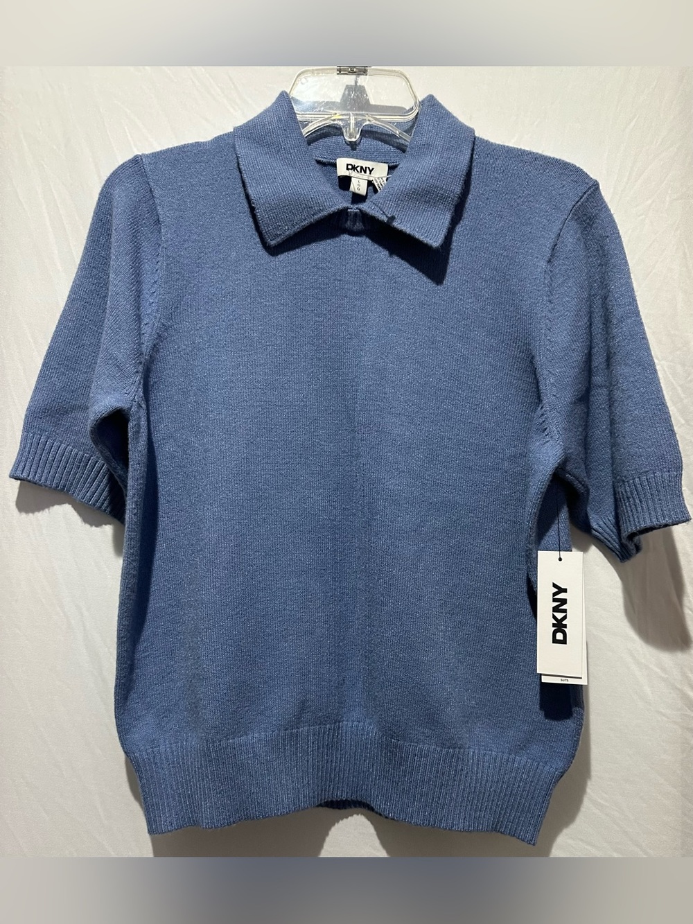 DKNY Women’s Short-Sleeve Polo Sweater - Size L
